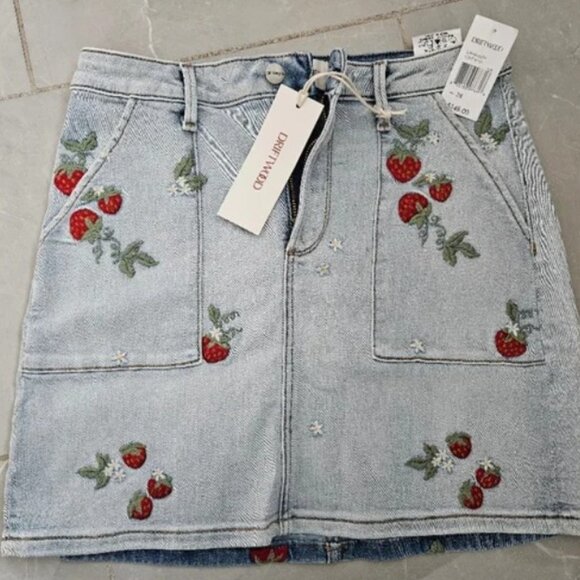 NWT Driftwood Embroidered Mini Skirt size 28 - Picture 2 of 5
